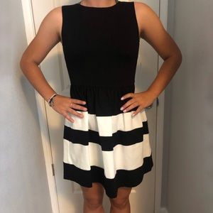 very elegant black and white dress